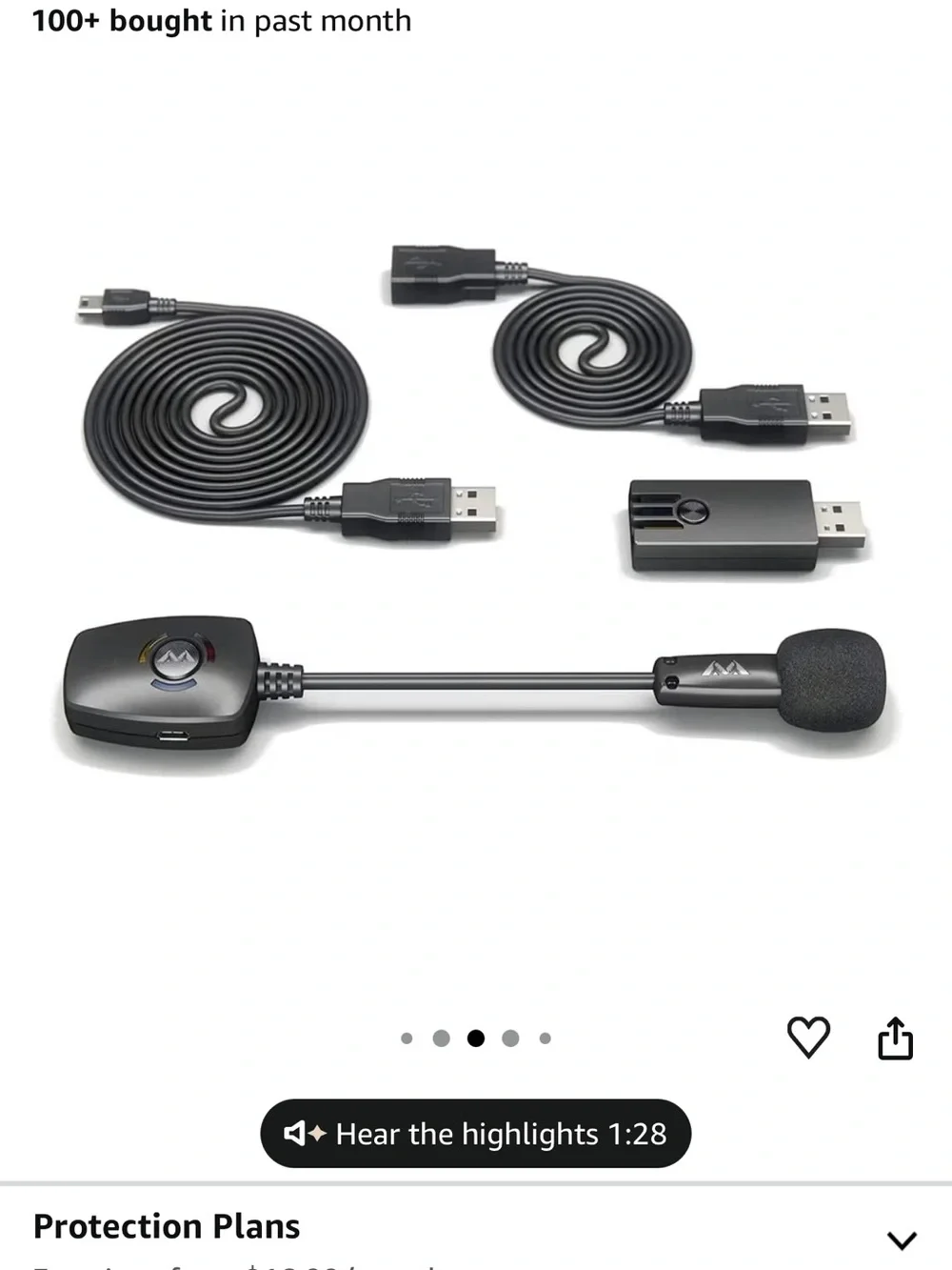 Antlion Black USB Bluetooth MODMIC with Cables